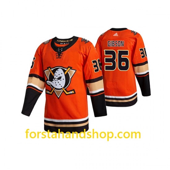 Anaheim Ducks Tröjor John Gibson 36 Adidas 2019-20 Orange Authentic