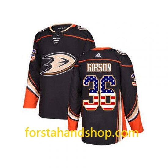 Anaheim Ducks Tröjor John Gibson 36 Adidas USA Flag Authentic