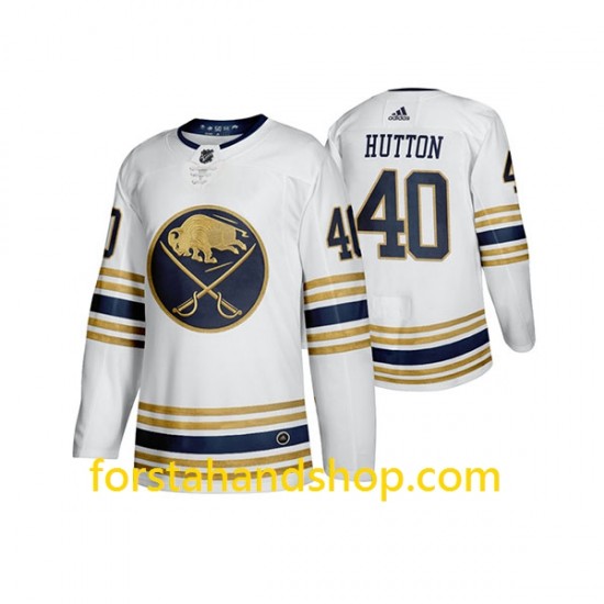 Buffalo Sabres Tröjor Carter Hutton 40 Adidas 2019-20 50th Anniversary Vit Authentic