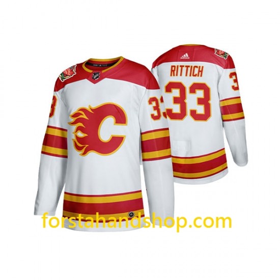 Calgary Flames Tröjor David Rittich 33 Adidas 2019 Heritage Classic Vit Authentic
