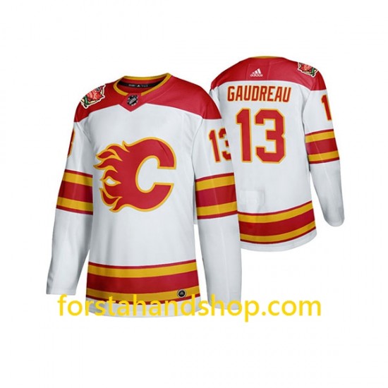 Calgary Flames Tröjor Johnny Gaudreau 13 Adidas 2019 Heritage Classic Vit Authentic