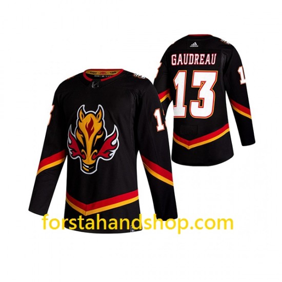 Calgary Flames Tröjor Johnny Gaudreau 13 Adidas 2021 Reverse Retro Authentic