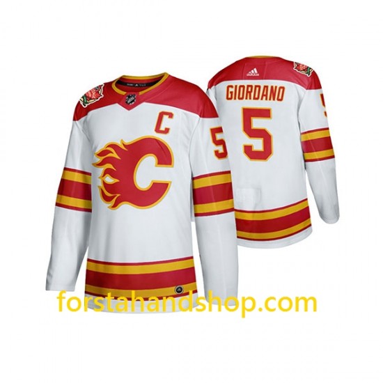 Calgary Flames Tröjor Mark Giordano 5 Adidas 2019 Heritage Classic Vit Authentic