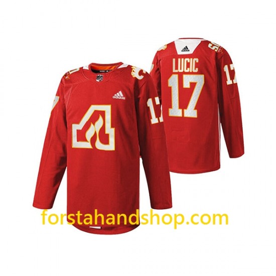 Calgary Flames Tröjor Milan Lucic 17 Adidas 50th Anniversary Röd Authentic