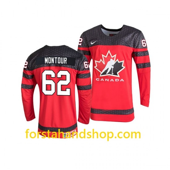 Kanada Tröjor Team Brandon Montour 62 Nike 2019 IIHF World Championship Röd Authentic