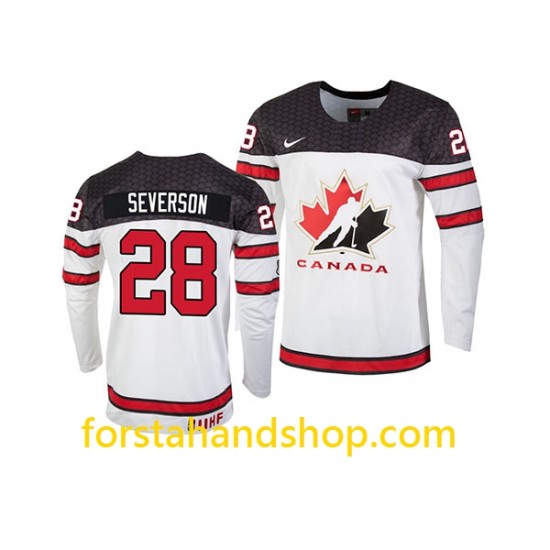 Kanada Tröjor Team Damon Severson 28 Nike 2019 IIHF World Championship Vit Authentic