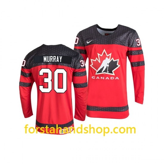 Kanada Tröjor Team Matt Murray 30 Nike 2019 IIHF World Championship Röd Authentic
