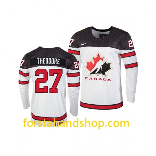 Kanada Tröjor Team Shea Theodore 27 Nike 2019 IIHF World Championship Vit Authentic
