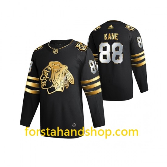 Chicago Blackhawks Tröjor Patrick Kane 88 Adidas 2021 Svart Golden Edition Authentic