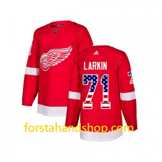 Detroit Red Wings Tröjor Dylan Larkin 71 Adidas USA Flag Authentic