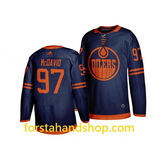 Edmonton Oilers Tröjor Connor McDavid 97 Adidas 2019-20 Blå Authentic
