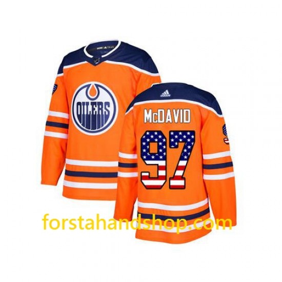 Edmonton Oilers Tröjor Connor McDavid 97 Adidas USA Flag Authentic
