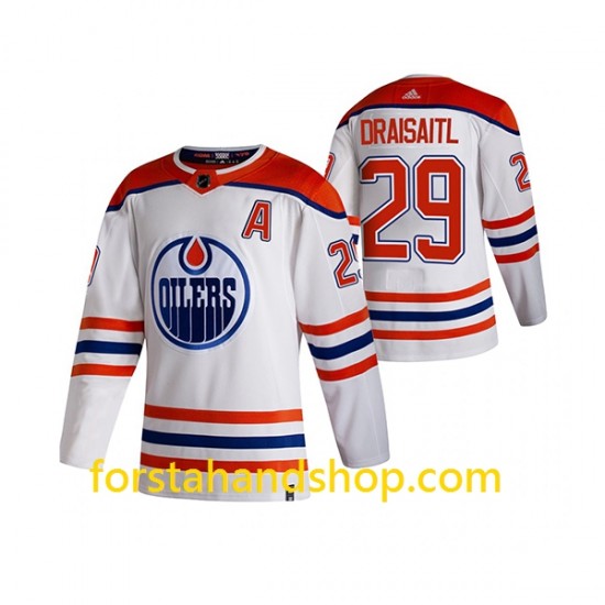 Edmonton Oilers Tröjor Leon Draisaitl 29 Adidas 2021 Reverse Retro Authentic