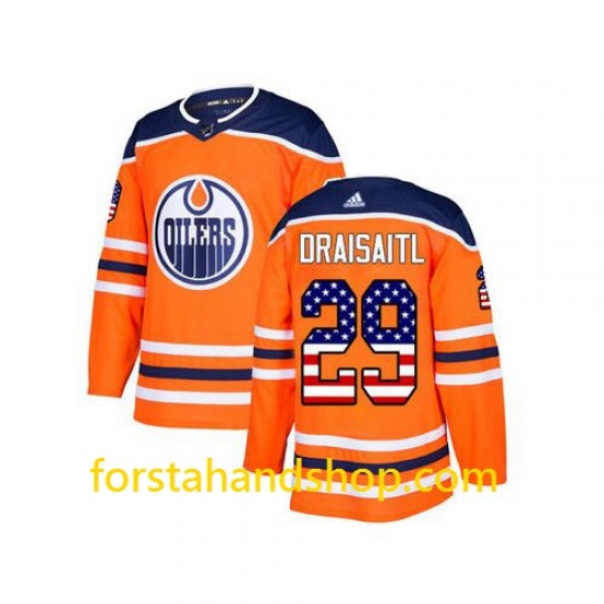 Edmonton Oilers Tröjor Leon Draisaitl 29 Adidas USA Flag Authentic