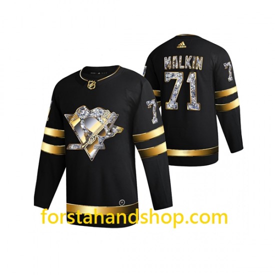 Pittsburgh Penguins Tröjor Evgeni Malkin 71 Adidas 2022 Diamond Edition Svart Authentic