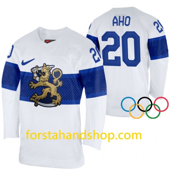 Finland Tröjor Sebastian Aho 20 Nike Olympiska Vinterspelen 2022 Vit Authentic