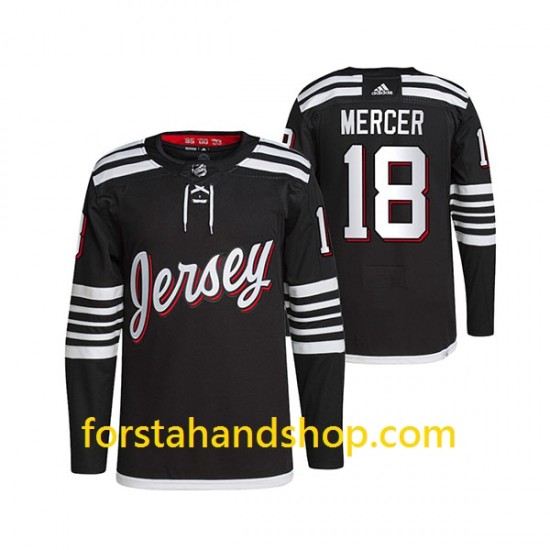 New Jersey Devils Tröjor Dawson Mercer 18 Adidas 2021-2022 Svart Authentic