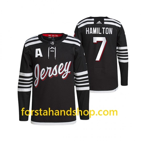 New Jersey Devils Tröjor Dougie Hamilton 7 Adidas 2021-2022 Svart Authentic