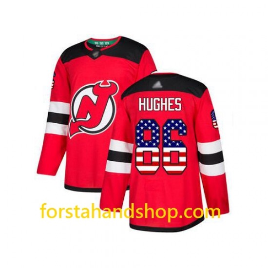 New Jersey Devils Tröjor Jack Hughes 86 Adidas USA Flag Authentic