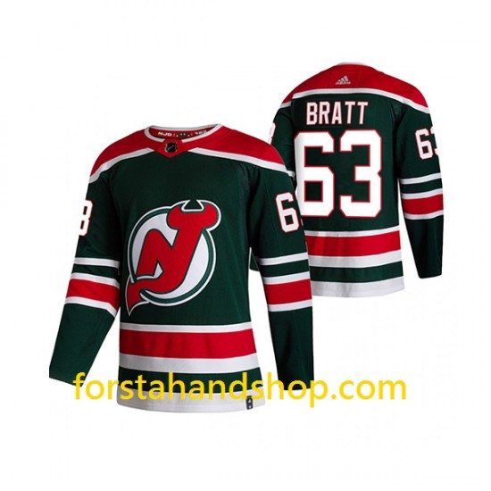 New Jersey Devils Tröjor Jesper Bratt 63 Adidas 2021 Reverse Retro Authentic