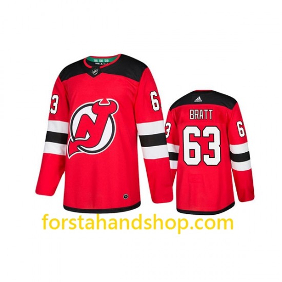 New Jersey Devils Tröjor Jesper Bratt 63 Adidas 2022 Röd Authentic