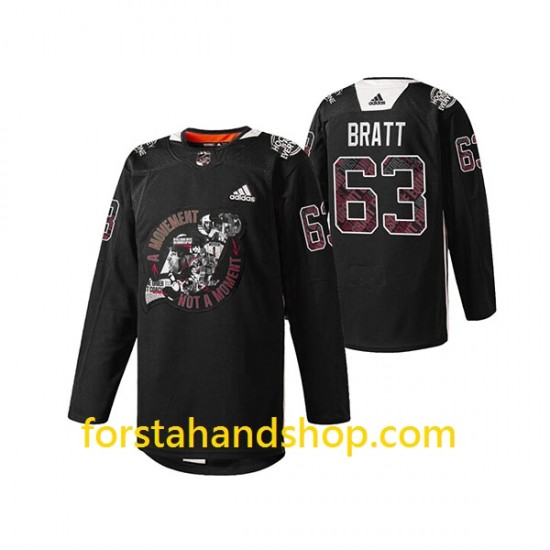 New Jersey Devils Tröjor Jesper Bratt 63 Adidas Black History Month Svart Authentic