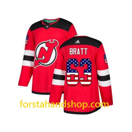 New Jersey Devils Tröjor Jesper Bratt 63 Adidas USA Flag Authentic