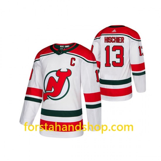 New Jersey Devils Tröjor Nico Hischier 13 Adidas Vit Authentic