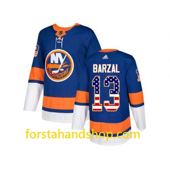 New York Islanders Tröjor Mathew Barzal 13 Adidas USA Flag Authentic