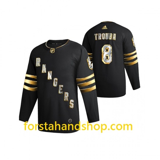 New York Rangers Tröjor Jacob Trouba 8 Adidas 2021 Svart Golden Edition Authentic
