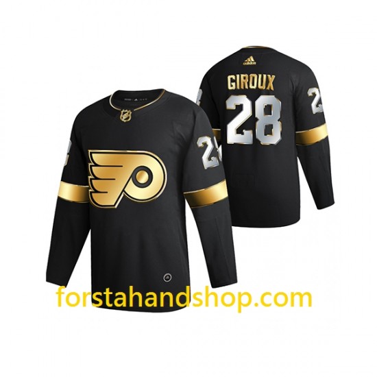 Philadelphia Flyers Tröjor Claude Giroux 28 Adidas 2021 Svart Golden Edition Authentic