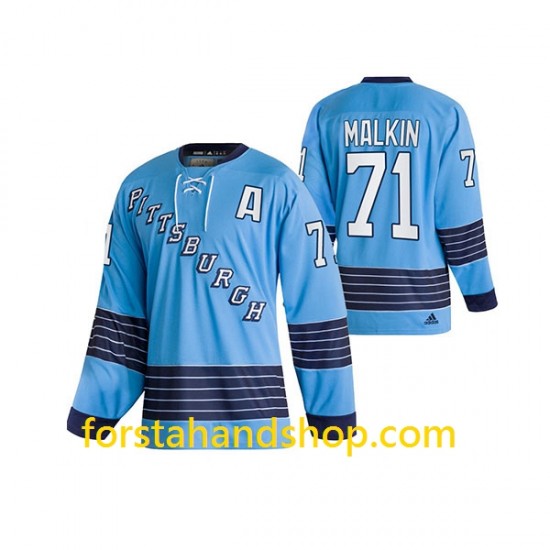 Pittsburgh Penguins Tröjor Evgeni Malkin 71 Adidas 2022 Heritage Classics Blå Authentic