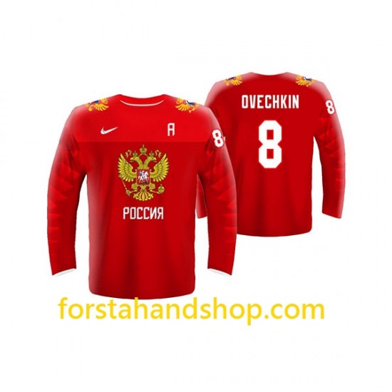 Ryssland Tröjor Alexander Ovechkin 8 Nike 2019 IIHF World Championship Röd Authentic