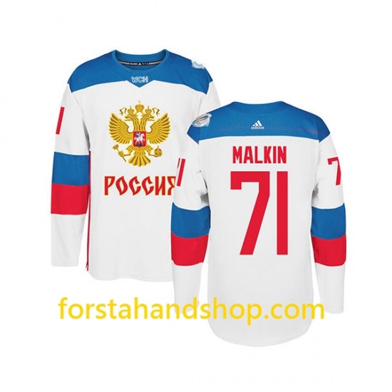 Ryssland Tröjor Evgeni Malkin 71 WCH2016 Vit Authentic