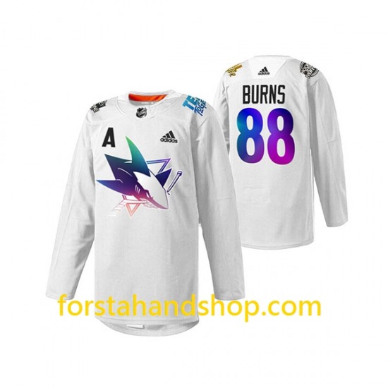 San Jose Sharks Tröjor Brent Burns 88 Adidas 2022 Pride Night Vit Authentic