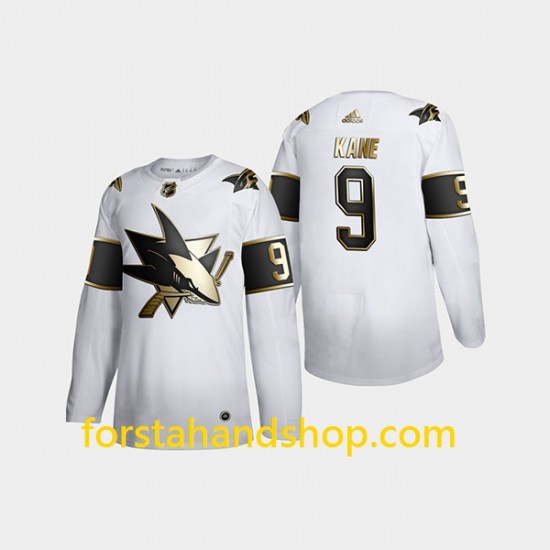 San Jose Sharks Tröjor Evander Kane 9 Adidas 2019-20 Vit Golden Edition Authentic