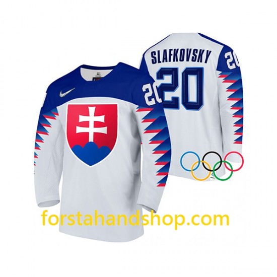 Slovakien Tröjor Juraj Slafkovsky 20 Olympiska Vinterspelen 2022 Vit Authentic