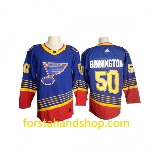 St. Louis Blues Tröjor Jordan Binnington 50 Adidas 90s Heritage Authentic
