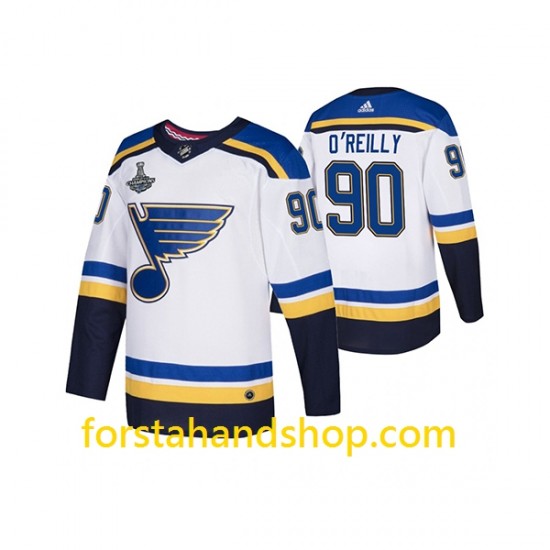 St. Louis Blues Tröjor Ryan O'Reilly 90 Adidas 2019 Stanley Cup Champions Vit Authentic