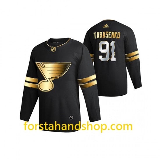 St. Louis Blues Tröjor Vladimir Tarasenko 91 Adidas 2021 Svart Golden Edition Authentic
