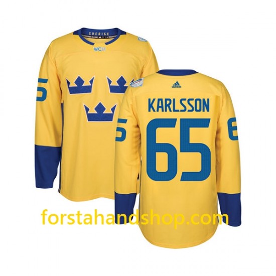 Sverige Tröjor Erik Karlsson 65 WCH2016 Gul Authentic