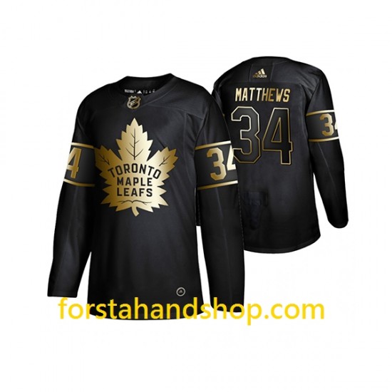 Toronto Maple Leafs Tröjor Auston Matthews 34 Adidas 2019 Svart Golden Edition Authentic