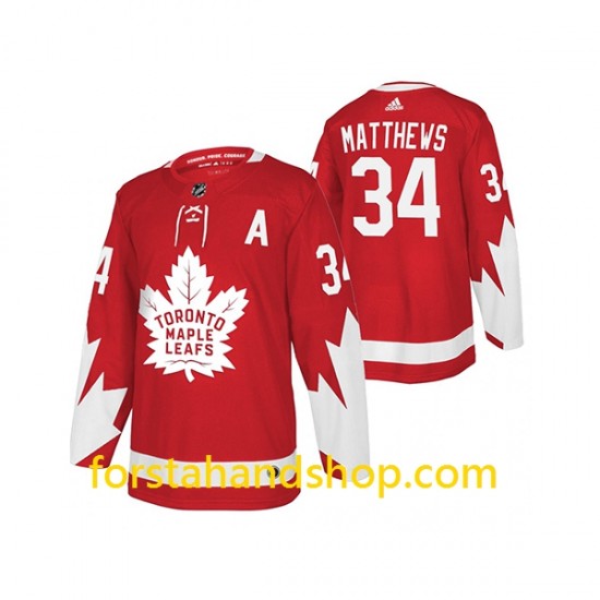 Toronto Maple Leafs Tröjor Auston Matthews 34 Adidas 2020 Röd Authentic