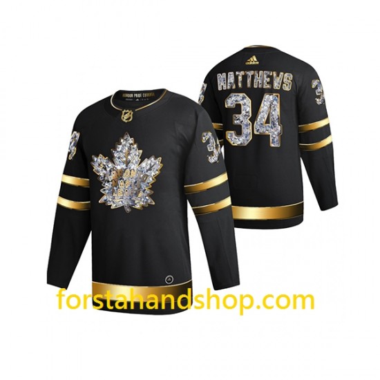 Toronto Maple Leafs Tröjor Auston Matthews 34 Adidas 2022 Diamond Edition Svart Authentic