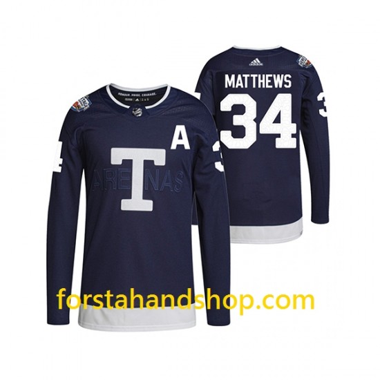 Toronto Maple Leafs Tröjor Auston Matthews 34 Adidas 2022 Heritage Classic Marinblå Authentic