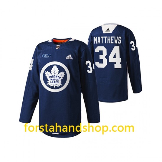 Toronto Maple Leafs Tröjor Auston Matthews 34 Adidas Marinblå Authentic