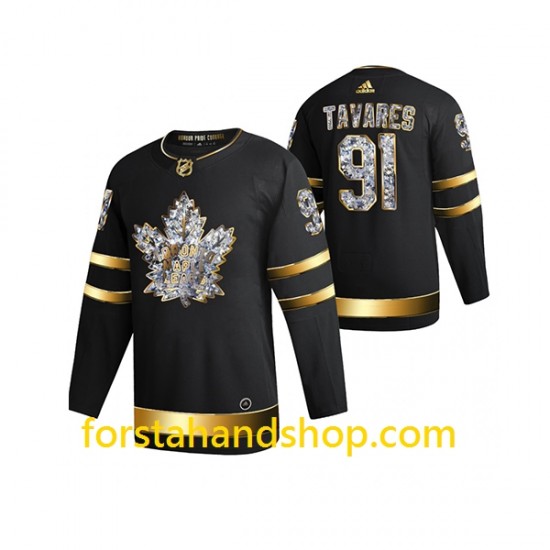 Toronto Maple Leafs Tröjor John Tavares 91 Adidas 2022 Diamond Edition Svart Authentic