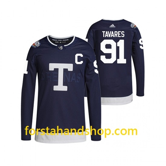 Toronto Maple Leafs Tröjor John Tavares 91 Adidas 2022 Heritage Classic Marinblå Authentic