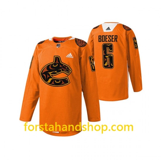 Vancouver Canucks Tröjor Brock Boeser 6 Adidas Orange Authentic