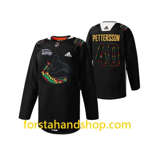 Vancouver Canucks Tröjor Elias Pettersson 40 Adidas Black History Month Svart Authentic